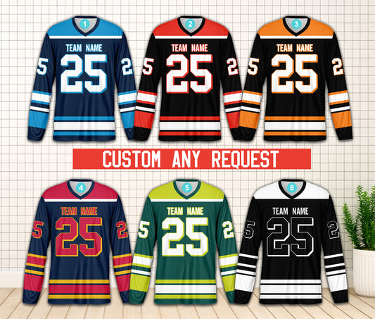 Personalized Hockey Jersey, Custom Name Jersey, Hockey Jersey Uniform For Hockey Fans