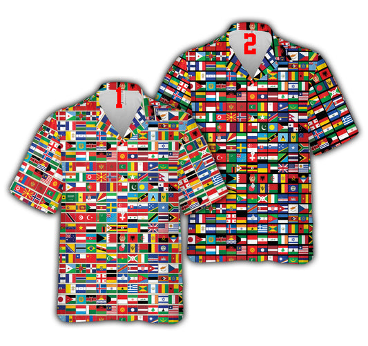 Global Flag Hawaiian Shirt - Adults And Kids Hawaiian Shirt