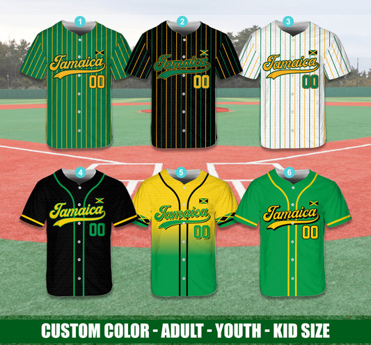 Personalized Jamaica Baseball Jersey – Custom Baseball Jersey (Adult & Kids) | Add Name & Number