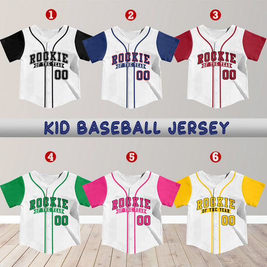Rookie Of The Year – Custom Baseball Jersey (Adult & Kids) | Add Name & Number